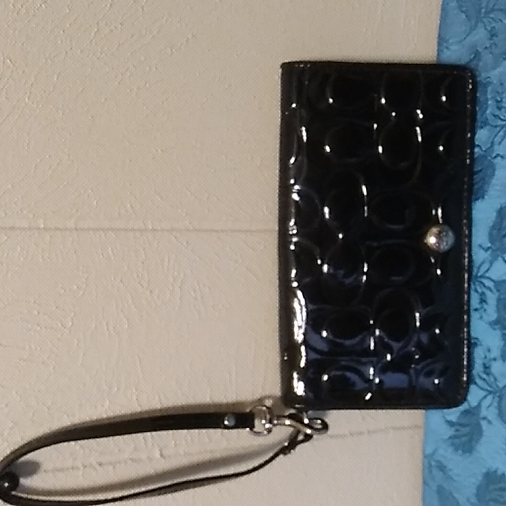 Coach Black Patent Wristlet/Wallet